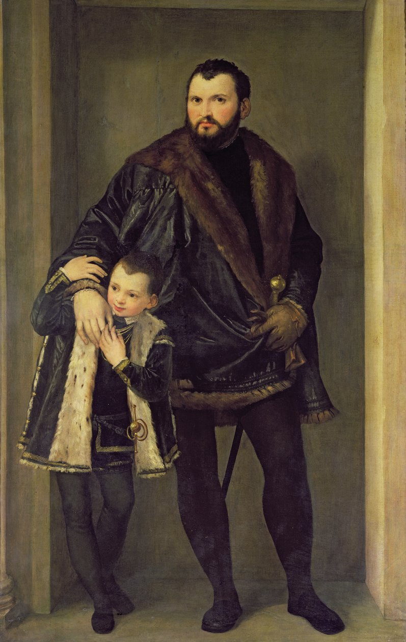 Giuseppe da Porto og hans søn Adriano, ca. 1555 (olie på lærred) af Veronese