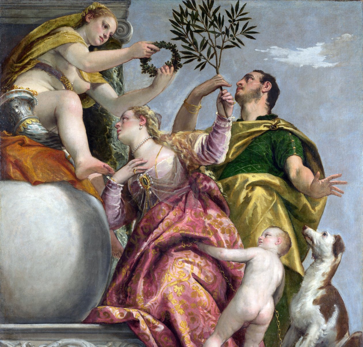 Lykkelig forening (Kærlighedens allegori), ca. 1575 (olie på lærred) af (1528 88) Veronese