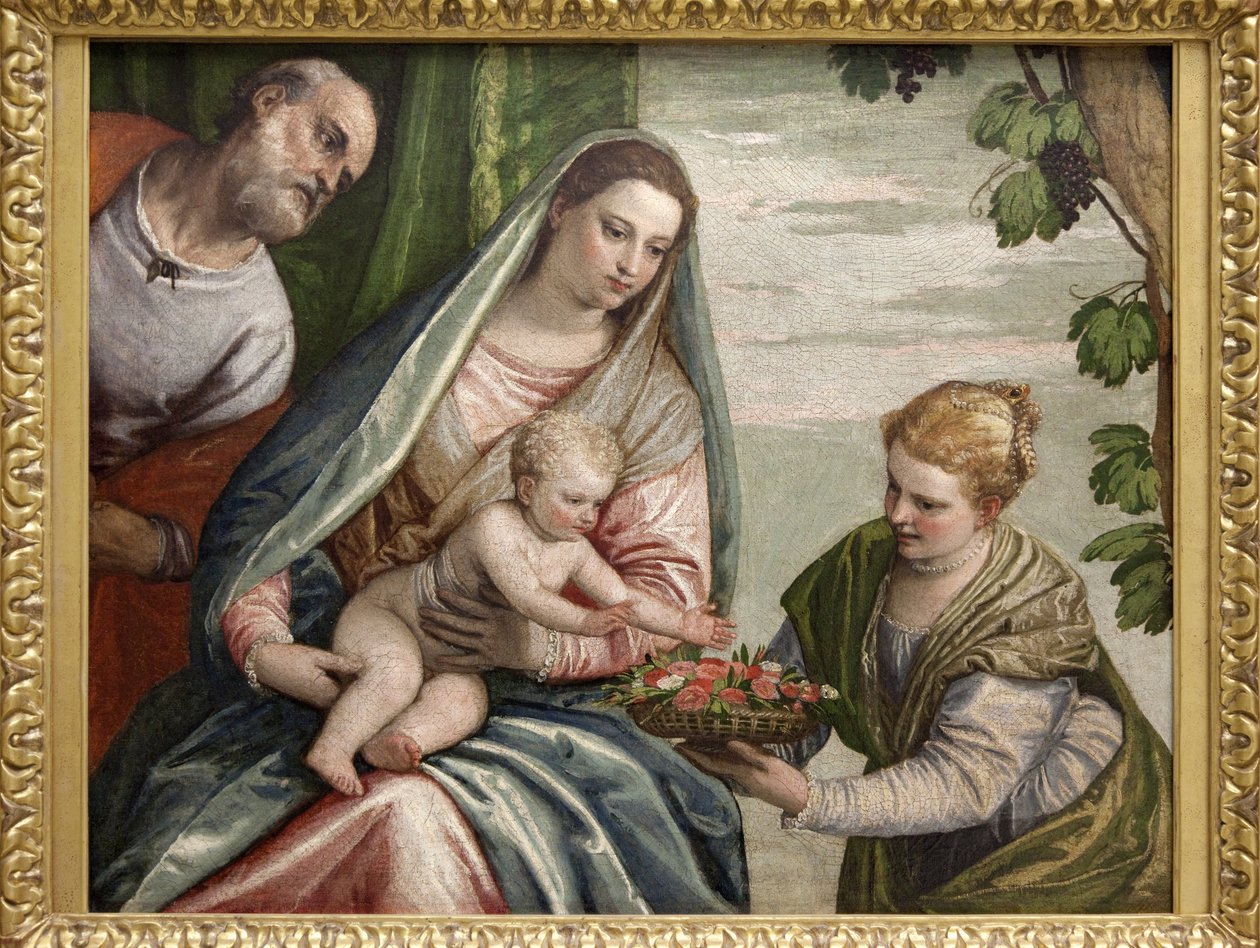 Hellig familie med St. Dorothee, oliemaleri på lærred af Paolo Caliari dit Veronese (1528-1588). Fotografi, KIM Youngtae, Bordeaux, Musee des beaux arts de Bordeaux. af Veronese