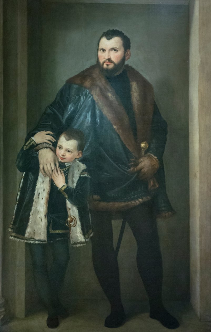 Portræt af Giuseppe da Porto med sin søn Adriano af (1528 88) Veronese