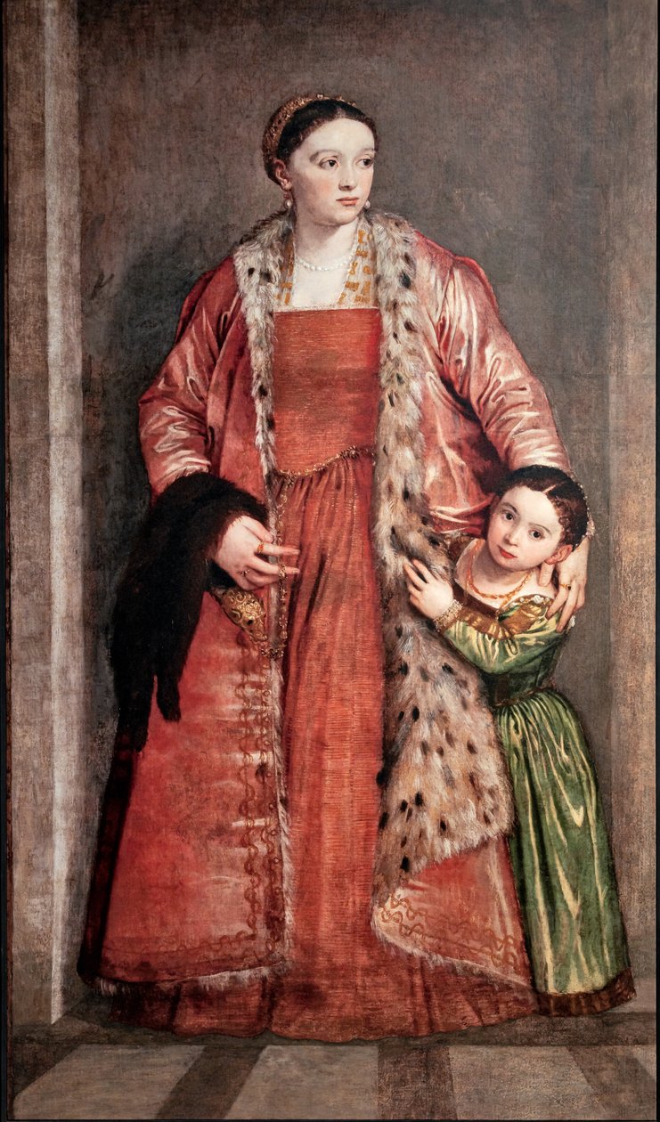 Portræt af Livia Porto Thiene og hendes datter Deidamia af (1528 88) Veronese