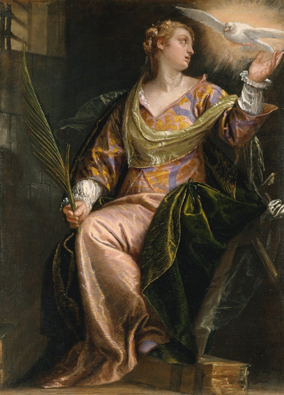 Den hellige Katarina af Alexandria i fængslet, ca. 1580-5 (olie på lærred) af Veronese