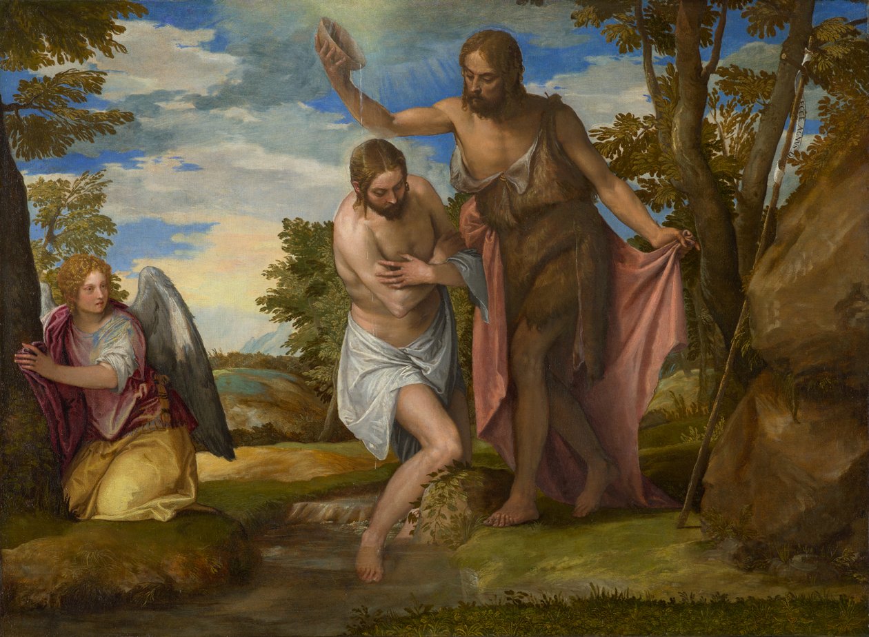 The Baptism of Christ, ca. 1550-1560 (olie på lærred) af Veronese