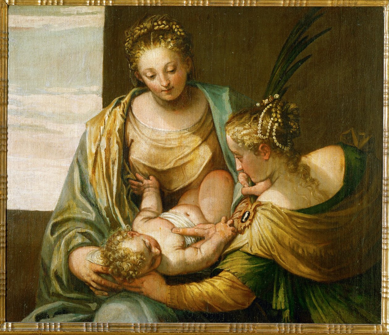 Den hellige Katarina af Sienas mystiske ægteskab ... (olie på lærred) af (1528-88) Veronese