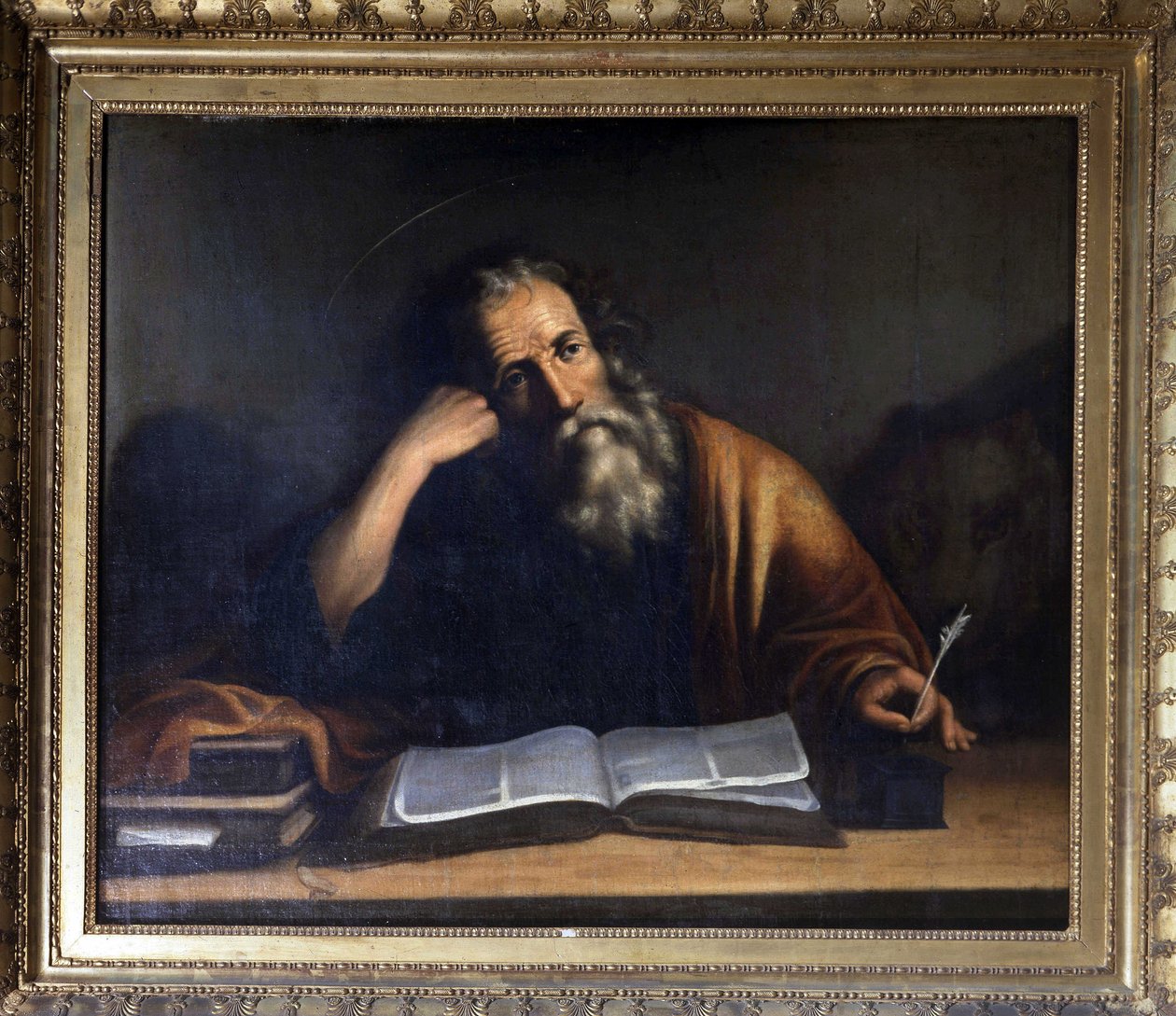 Sankt Markus skriver evangeliet - tilskrevet Veronese, La Turbie-kirken. af Veronese