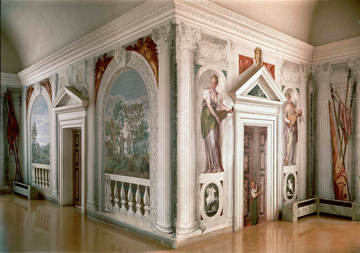 Landskaber og musikere Fresco af Paolo Veronese (Paolo Caliari) (1528-1588) 1561 ca. Maser (Treviso), Villa Barbaro af Veronese