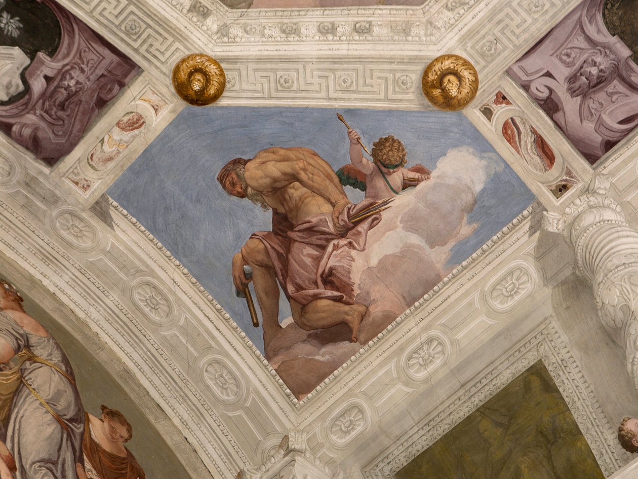 Paolo Caliari kendt som Veronese, fresco, Villa Barbaro, Maser, Italien af Veronese