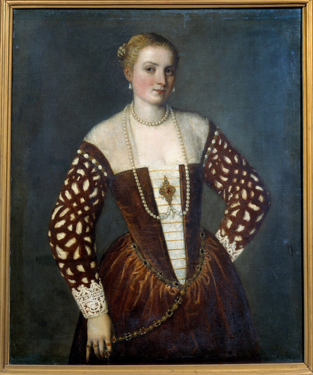 Portræt af en venetiansk kvinde. Maleri af Paolo Veronese (1528-1588) af Veronese