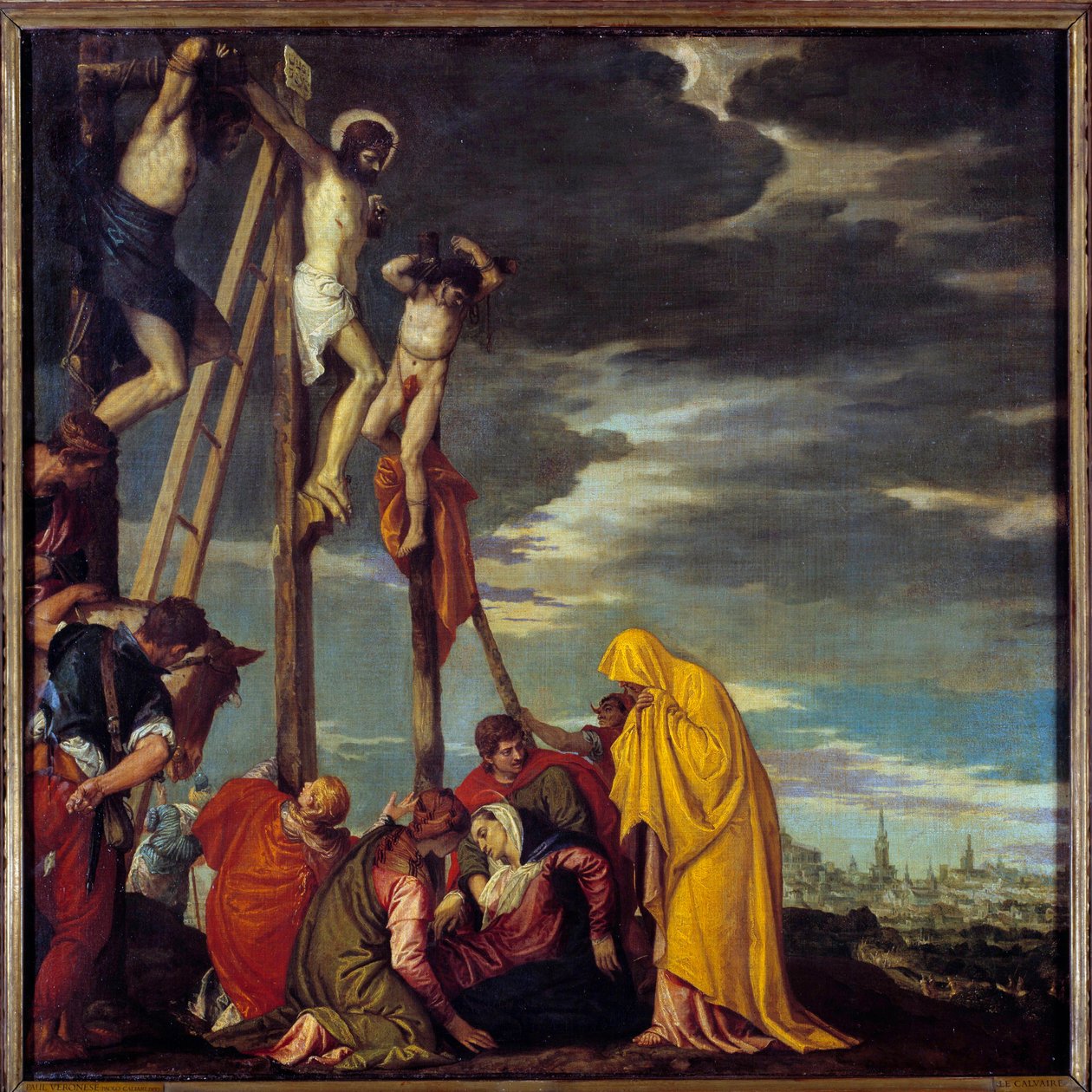 Golgata-maleriet af Paolo Caliari dit Paolo Veronese (1528-1588) 1500-tallet søn. 1,02x1,02 m af Veronese