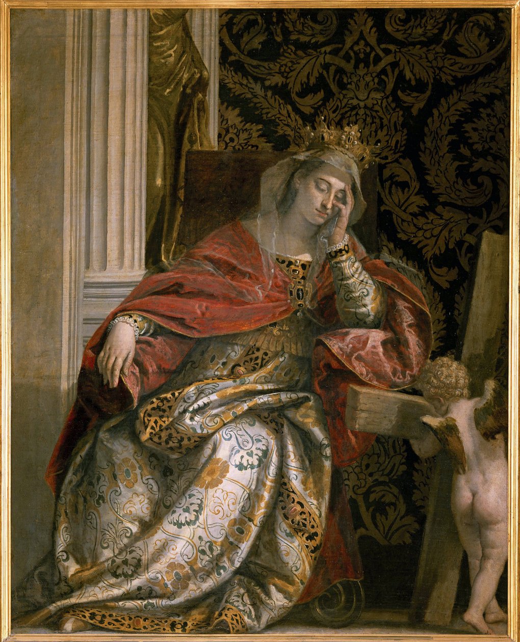 The Dream of Saint Helena (Sainte Helene, 249-330) af Veronese, Paolo (1528-1588). Olie på lærred, størrelse: 166x134, ca. 1580, Vatikanmuseerne i Viale Vaticano, Rom af Veronese