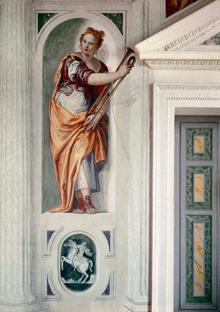 Trompetisten. Maleri af Paolo Caliari kaldet Paolo Veronese (1528-1588), ca. 1561. Fresco. Maser (Treviso), Villa Barbaro af Veronese