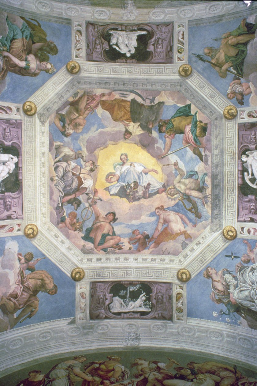 Universal Harmony, eller Divine Love, fra loftet i Sala di Olimpo, ca. 1561 (fresco) af Veronese