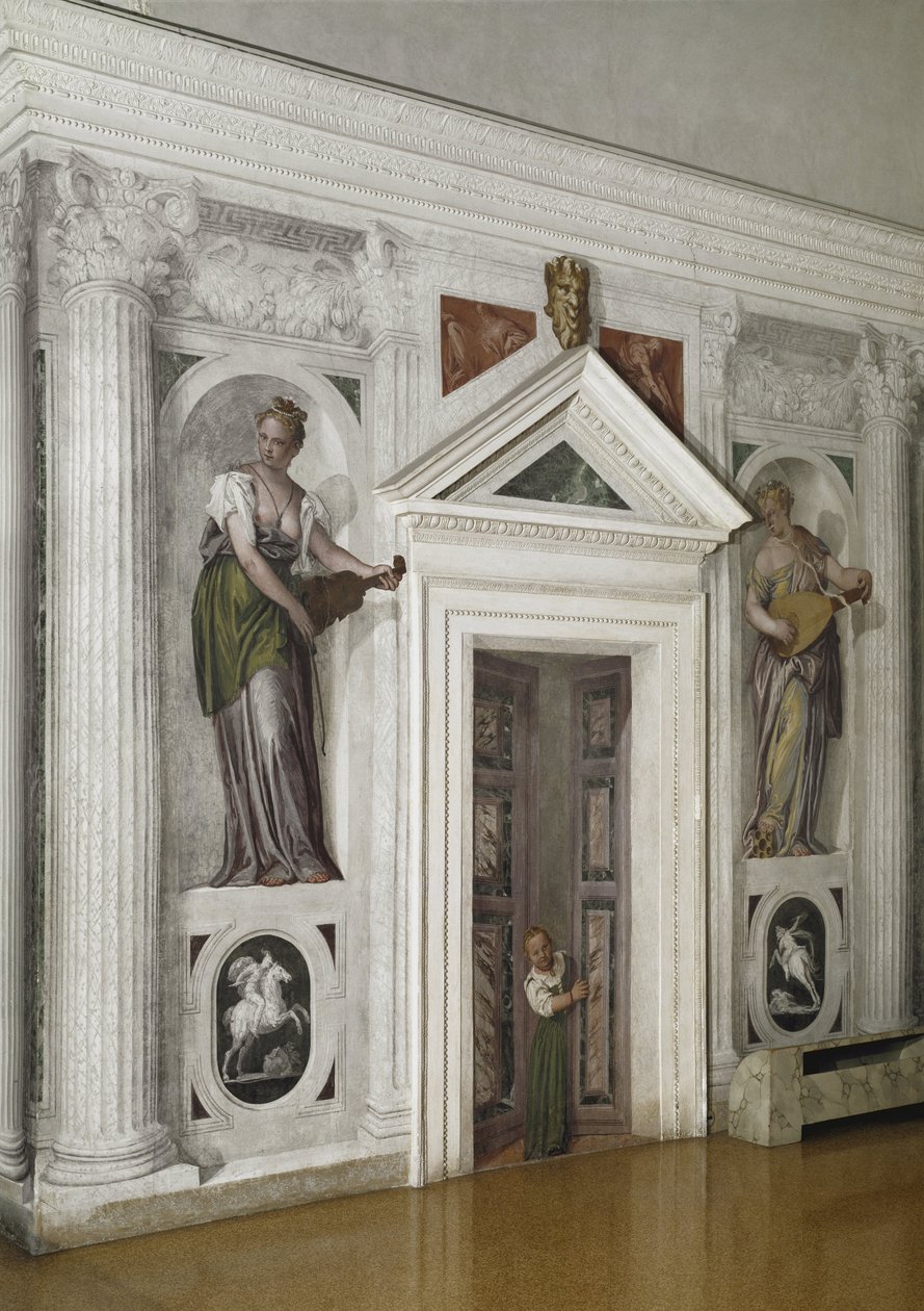 Udsigt over det korsformede rum (tværrum), omkring 1561 (fresco) af Veronese