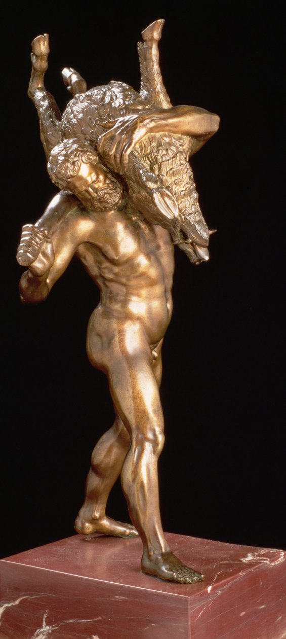 Herkules og Erymanthian Boar (forgyldt bronze) af Giambologna