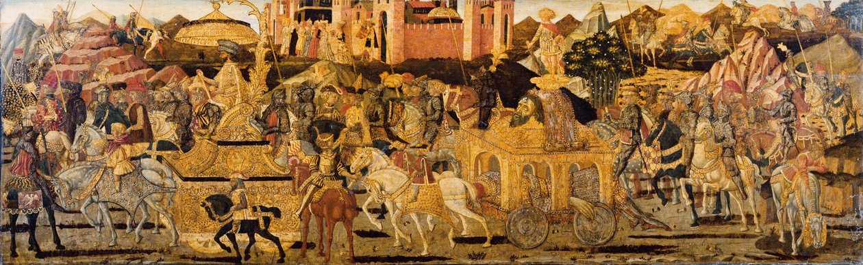 The Triumph of David (tempera & sølv på guld bundpanel) af (15th c.) Giovanni di Ser Giovanni