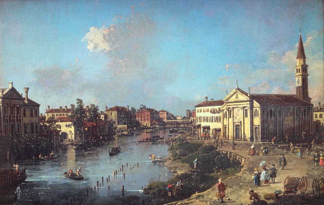 Dolo på Brenta, med kirken St. Rocco og Villa Zanon-Bon af Canaletto