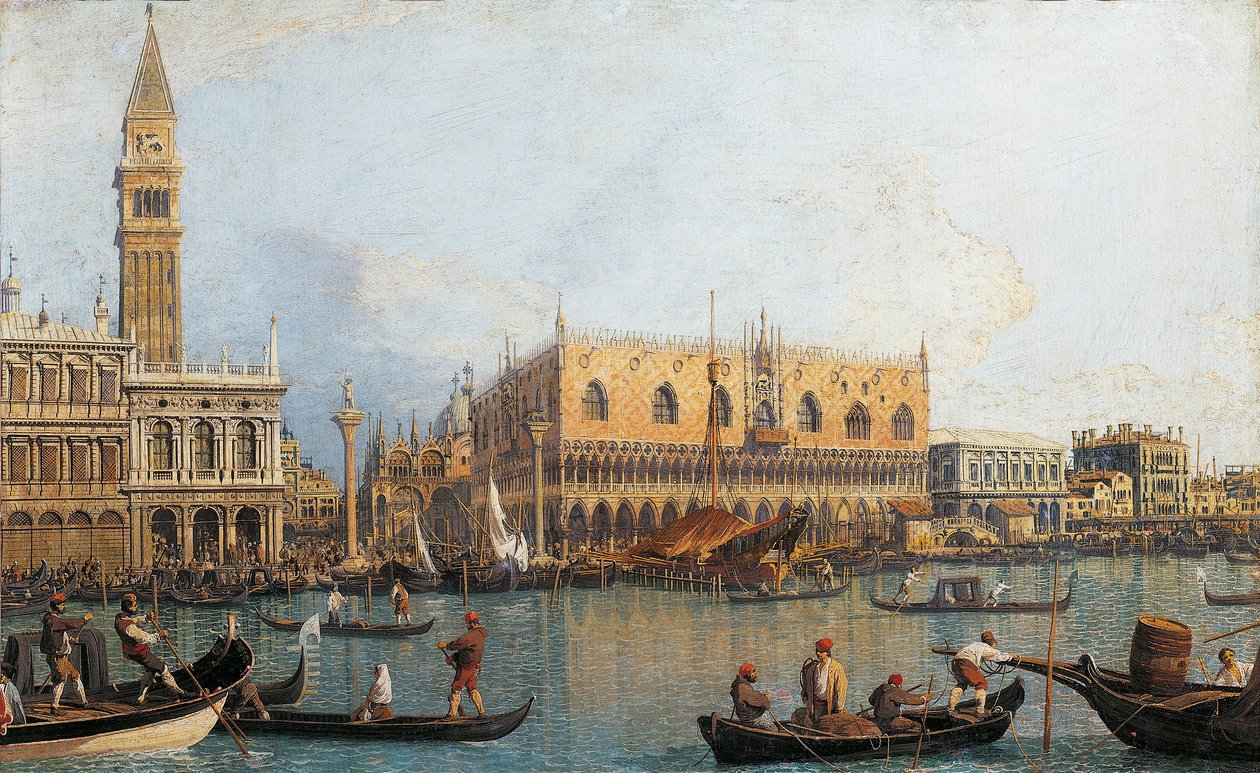 Italien, Firenze, Malet udsigt over Ducal Palace i Venedig (maleri) af (1697 1768) Canaletto