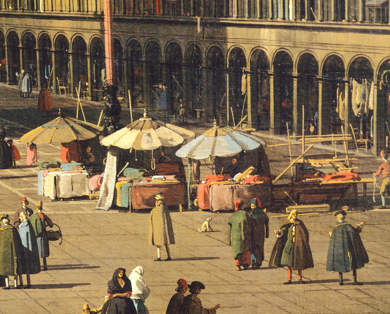 Piazza San Marco (Markuspladsen) fra basilikaen mod kirken San Geminiano og Procuratie Nuove (bygninger af procuratorer), Venedig, af Giovanni Antonio Canal, kendt som Canaletto (1697-1768), Olie på lærred, 68,5x93,5 cm , omkring 1735 af (1697 1768) Canaletto