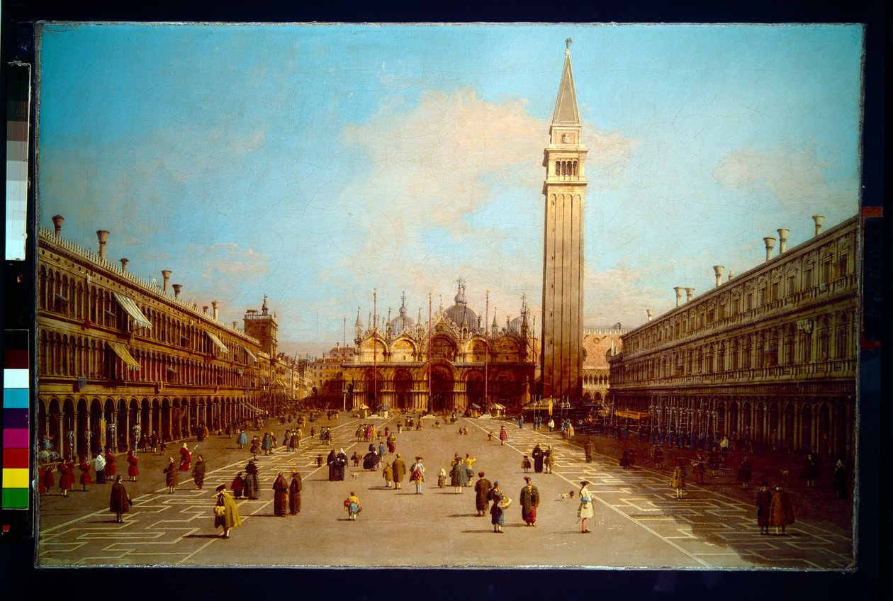 Piazza San Marco med udsigt til Basilica di San Marco af (1697 1768) Canaletto