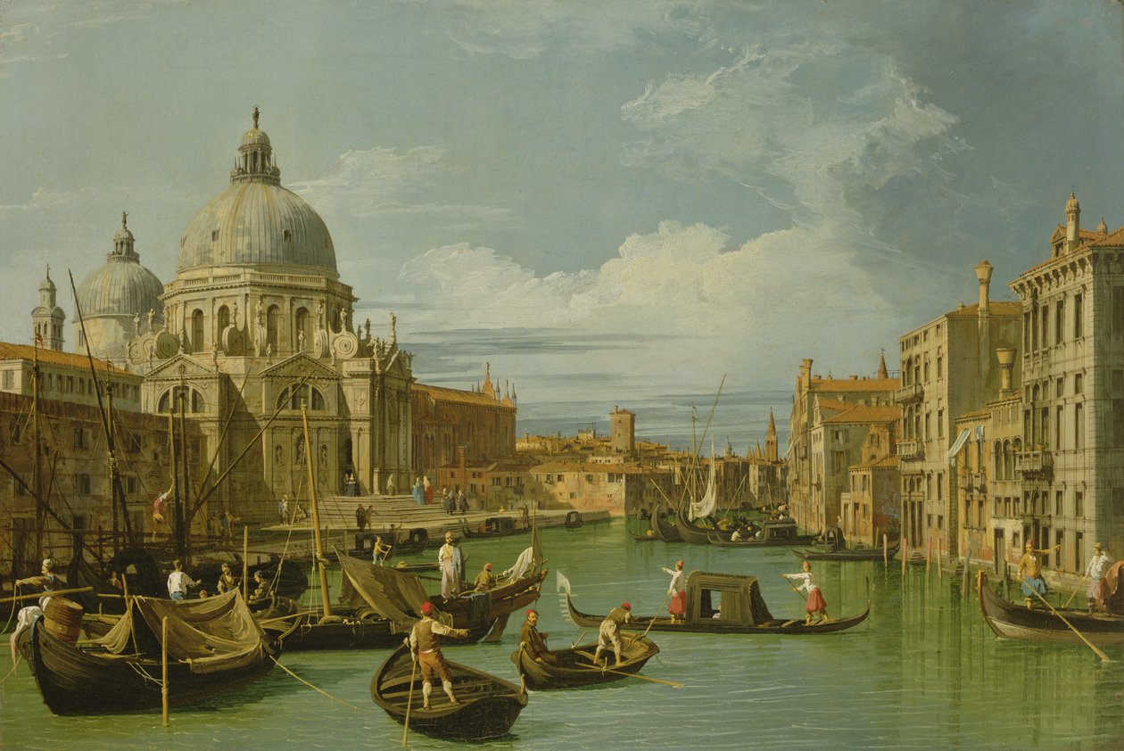 Indgangen til Canal Grande, Venedig, ca. 1730 (olie på lærred) af Canaletto