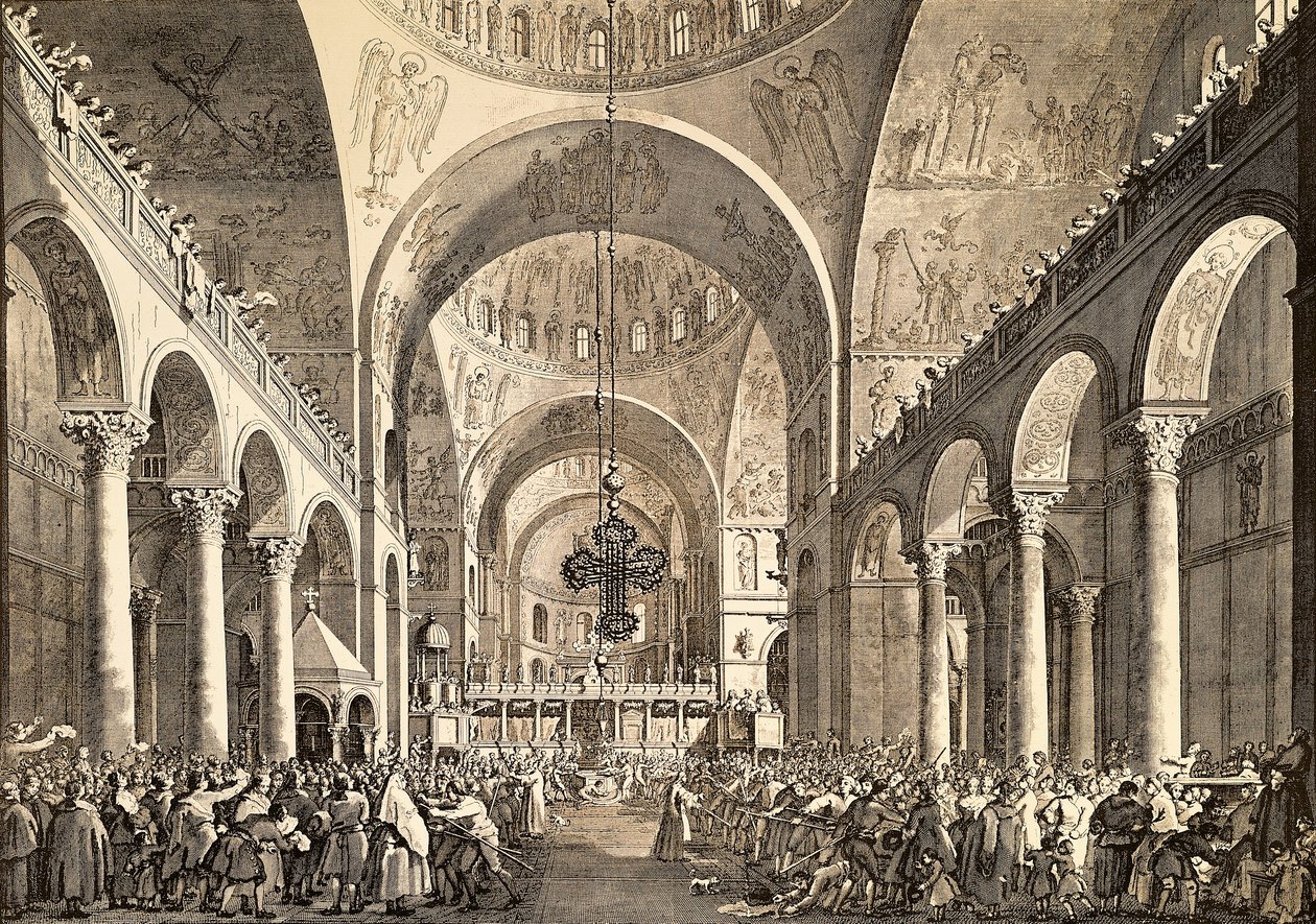 Giovanni Antonio Canal, kendt som Canaletto (1697-1768) og Giovanni Battista Brustolon (1712-1796), indgraveringer af den nyvalgte Doge af Venedig. Italien af (1697 1768) Canaletto