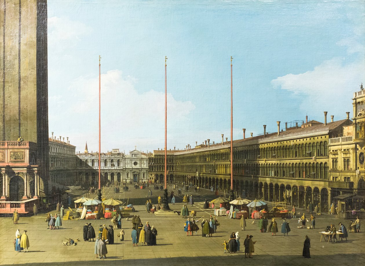 Venedig, udsigt over piazza san Marco med procuratie af (1697-1768) Canaletto