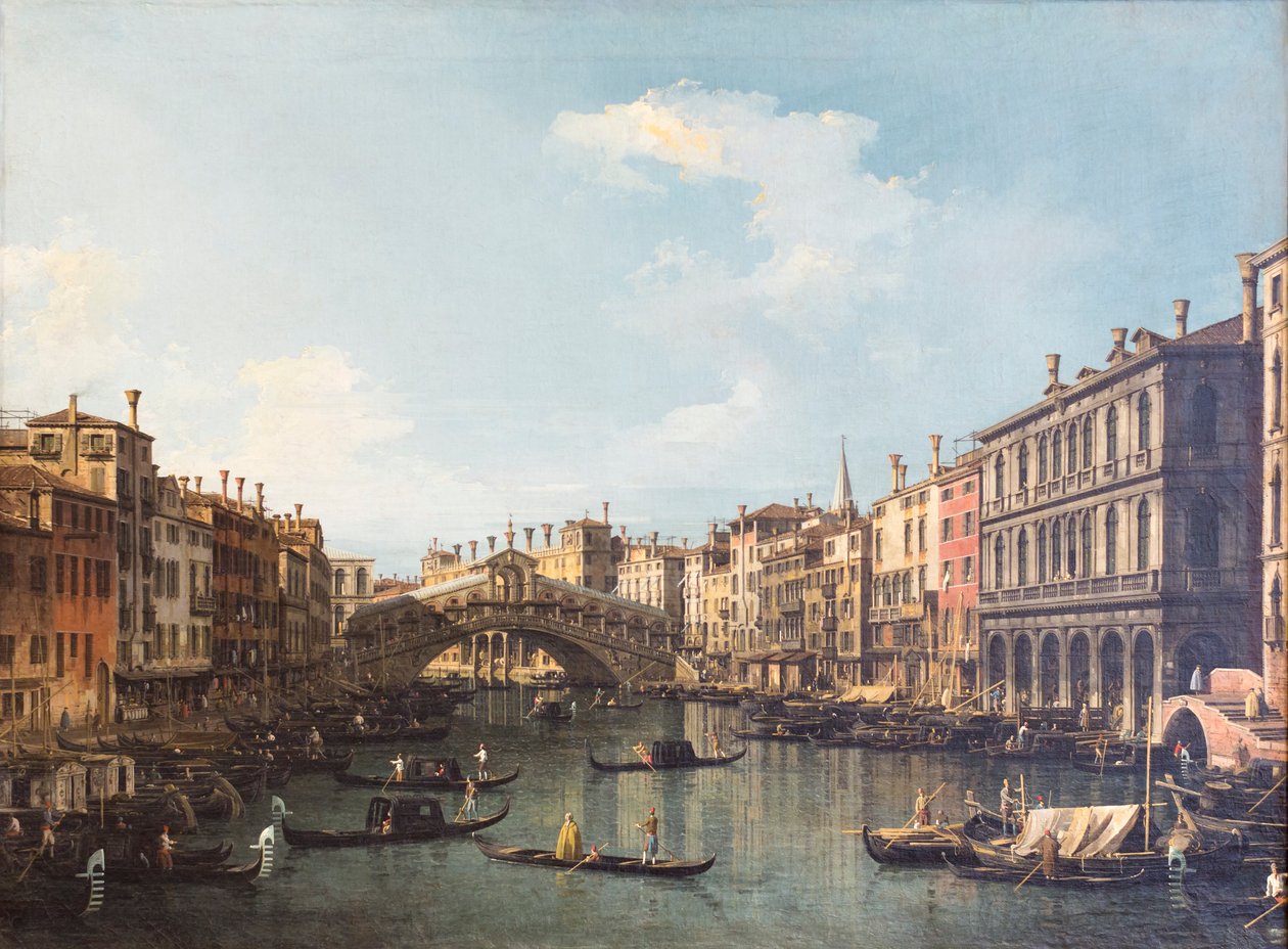 Udsigt over Venedig med Rialtobroen af (1697 1768) Canaletto