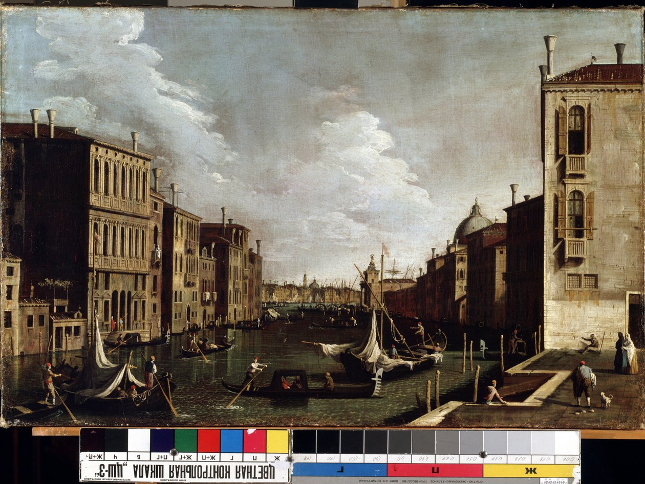 ""Udsigt over Canal Grande i Venedig"" (Venedig) Maleri af Giovanni Antonio Canal detto il Canaletto (1697-1768). 1700-tallets kunstmuseum i Mikalojus Konstantinas Ciurlionis, Kaunas, Litauen af Canaletto