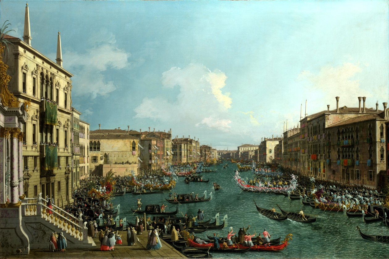 En regatta på Canal Grande, ca. 1740 (olie på lærred) af (1697 1768) Canaletto