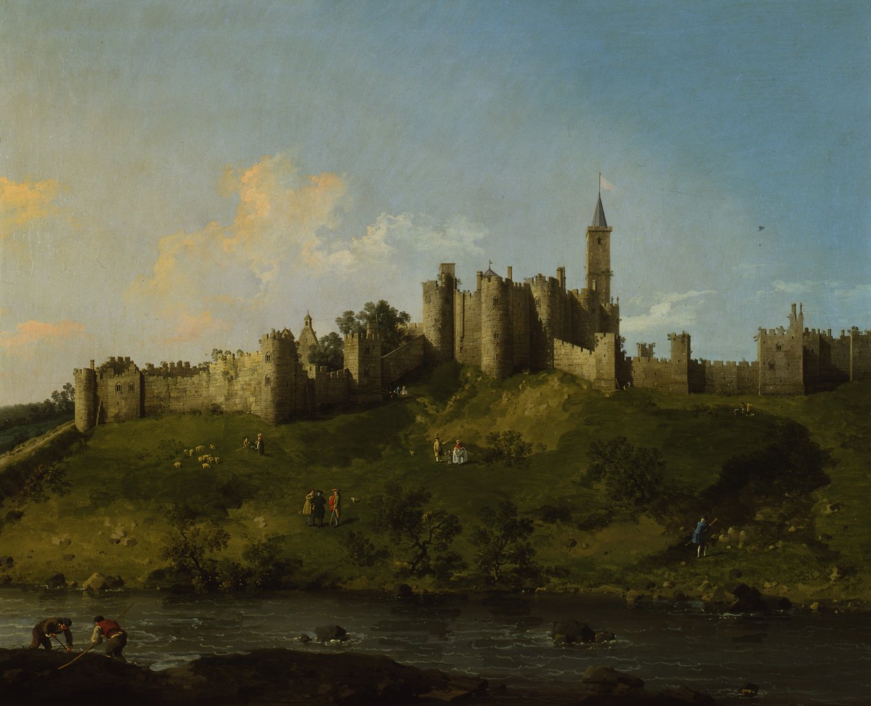 Udsigt over Alnwick Castle af Canaletto