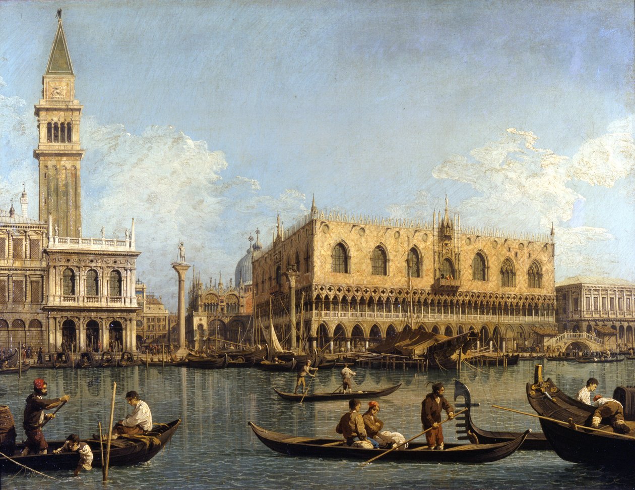 Canaletto (1697 - 1768): Udsigt over hertugpaladset i Venedig Milano Pinacoteca di Brera af Canaletto
