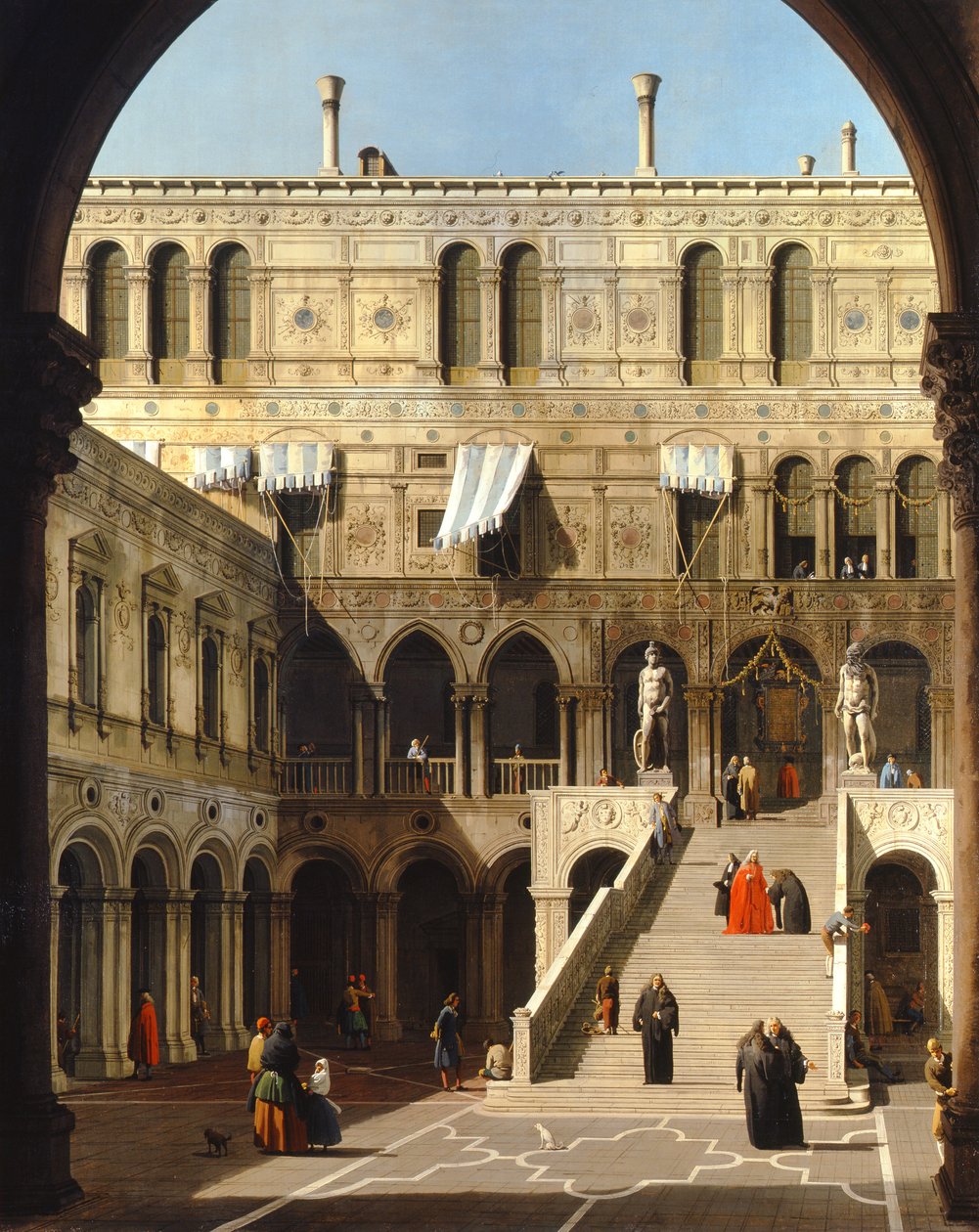 Venedig, hertugpaladset, Scala dei Giganti, ca. 1740 (olie på lærred) af Canaletto