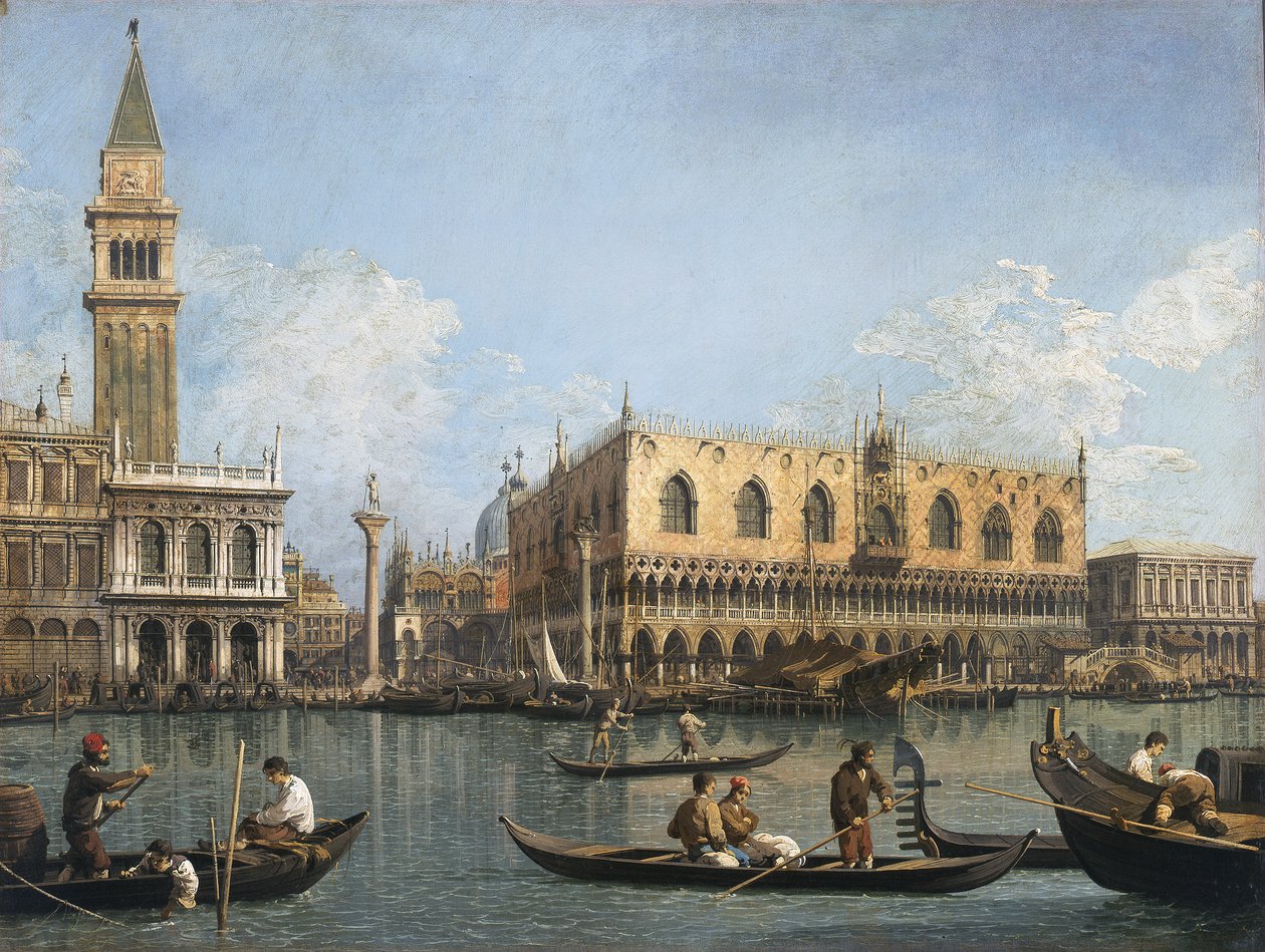 Udsigt over San Marco-bassinet fra Punta della Dogana af Canaletto