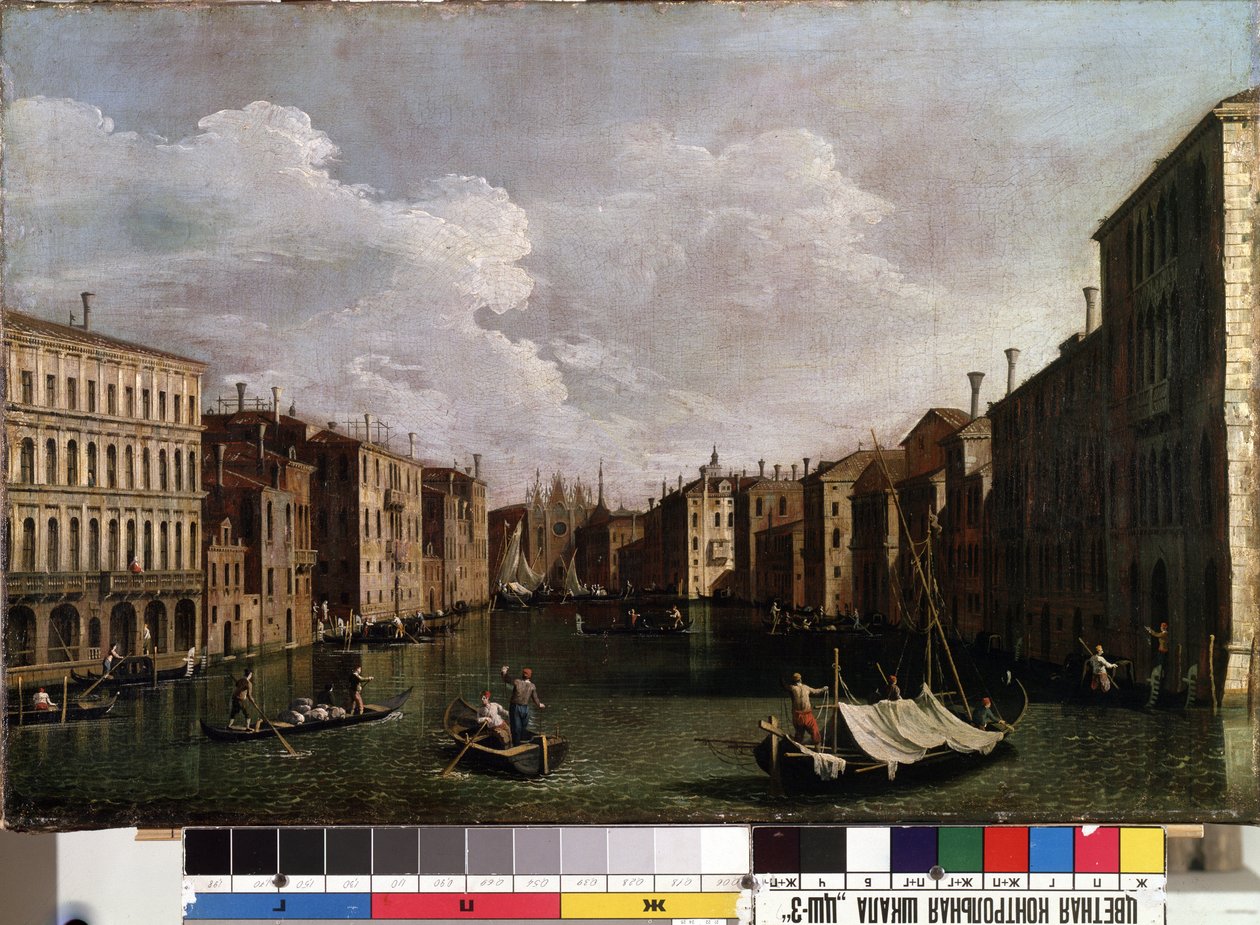""Udsigt over Canal Grande i Venedig"" (Venedig) Maleri af Giovanni Antonio Canal detto il Canaletto (1697-1768). 1700-tallets kunstmuseum i Mikalojus Konstantinas Ciurlionis, Kaunas, Litauen af Canaletto