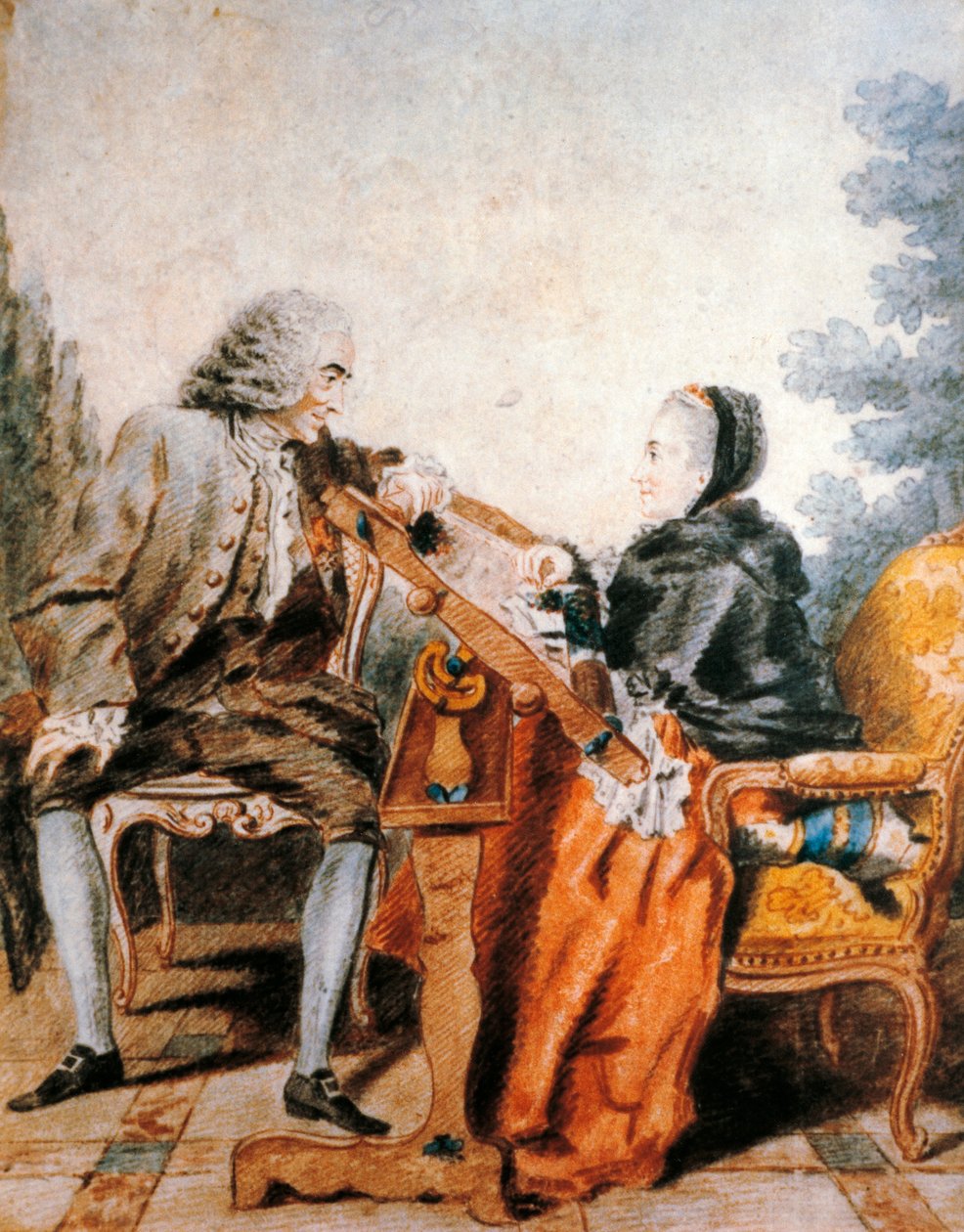 Portræt af Voltaire af Carmontelle