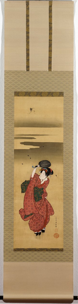 Ung kvinde på jagt efter ildfluer af (1777-1835) Toyokuni II