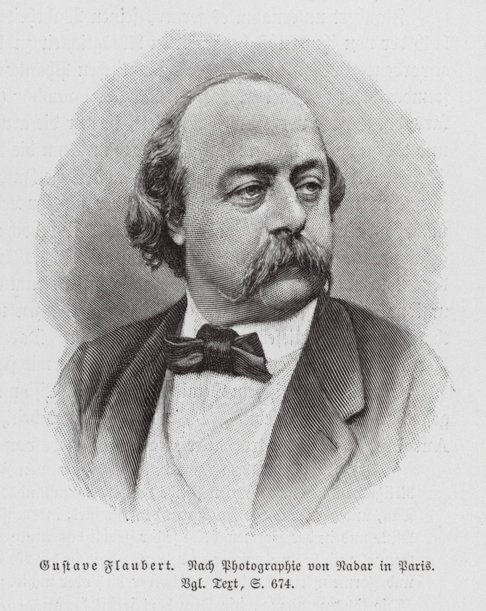 Gustave Flaubert, fransk romanforfatter (kobberstik) af (1820-1910) (after) Nadar