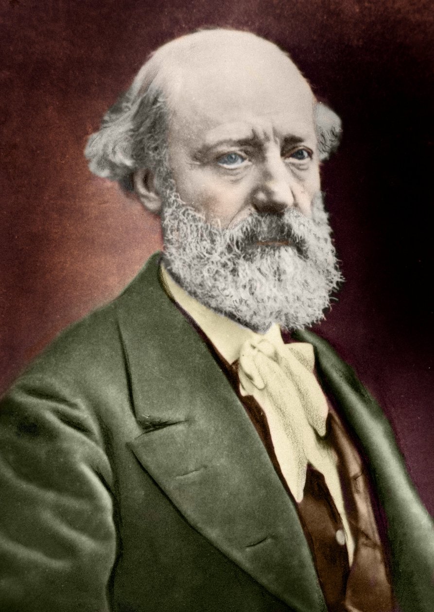 Portræt af arkitekten Eugene Viollet le Duc (Viollet-le-Duc) (1814-1879). ca. 1879 (stik) af (1820 1910) (after) Nadar
