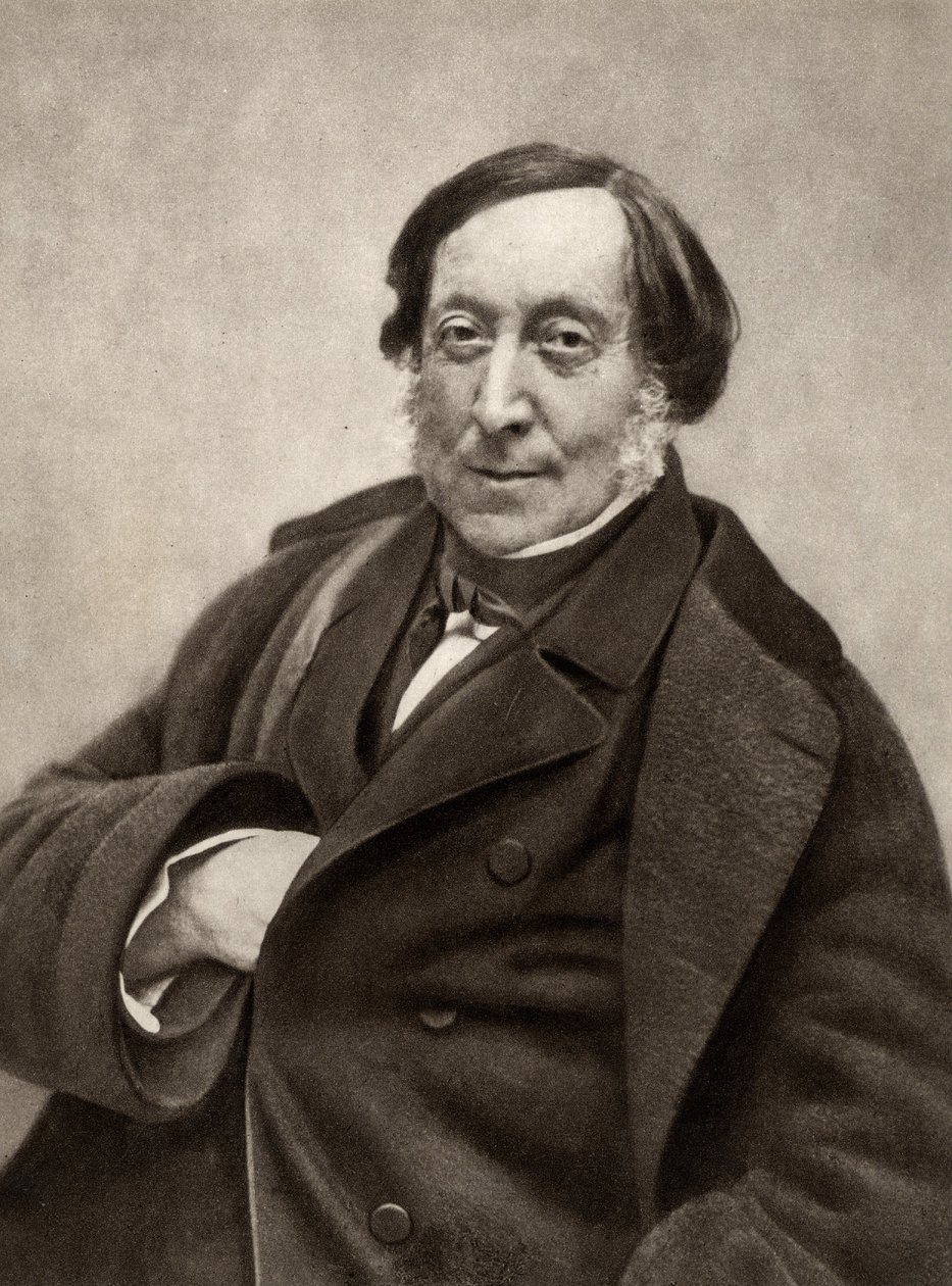 Gioachino (Antonio) Rossini (1792-1868) italiensk komponist. Fra et fotografi af Nadar, pseudonym for Gaspard-Felix Tournachon (1820-1910). af (1820 1910) Nadar