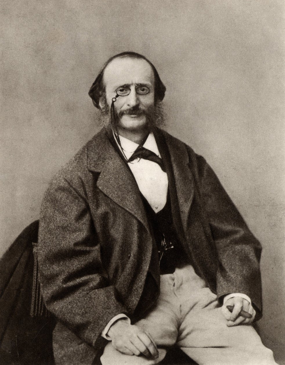 Jacques Offenbach (1819-1880) født Jakob Levy Eberst Offenbach i Köln. Tyskfødt fransk opera-comique komponist og dirigent (s/h foto) af (1820 1910) Nadar