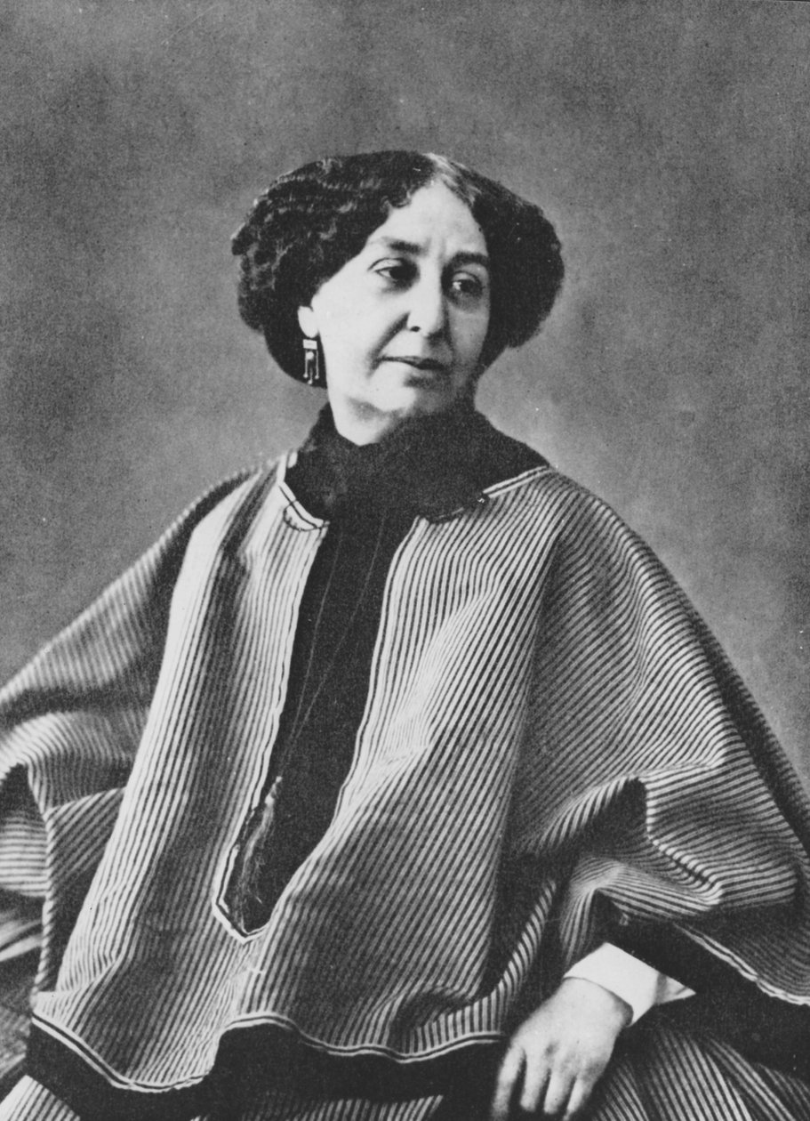 George Sand (Aurore Dupin, Baronne Dudevant) (1804-1876), fransk forfatter, fotograferet af Nadar omkring 1865 af Nadar