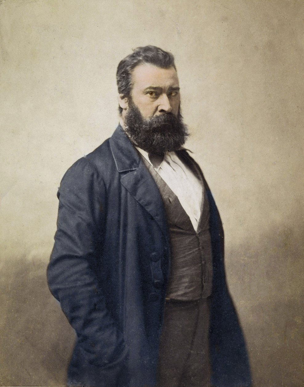 Jean Francois Millet (1814-1875) fransk maler ca. 1870 foto af Nadar - Digital farvelægning - Portrait de Jean-Francois (Jean Francois) Millet (1814-1875), maler, gravør. Foto af Nadar. 19. århundrede af Nadar