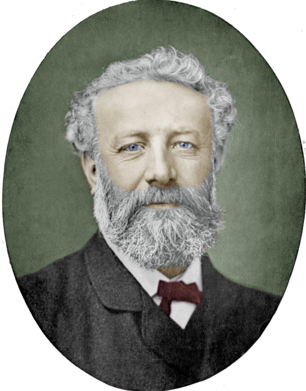 Jules Verne (1828-1905) fransk forfatter, fotografi af Nadar, farvelagt billede af (1820 1910) Nadar