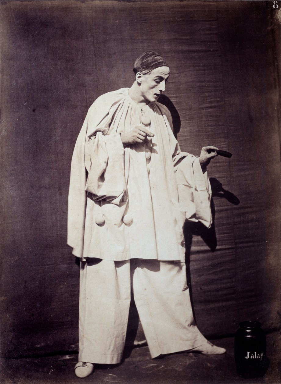 Mime: Charles Deburau (1829-1873) i "Pierrot ved medicinens potte"" af Nadar