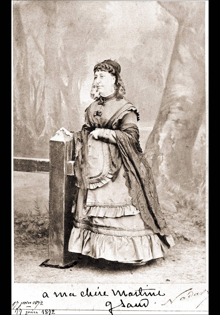 Portræt af George Sand (Aurore Dupin, Baronne Dudevant) (1804-1876) - fotografi af Nadar af Nadar