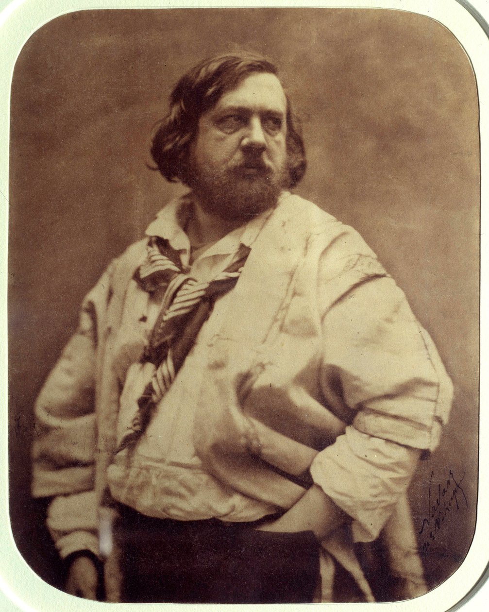 Portræt af den franske forfatter Theophile Gautier (1811-1872) i den hvide bluse Fotografi af Felix Tournachon dit Nadar (1820-1910) 1854 Paris, musee d