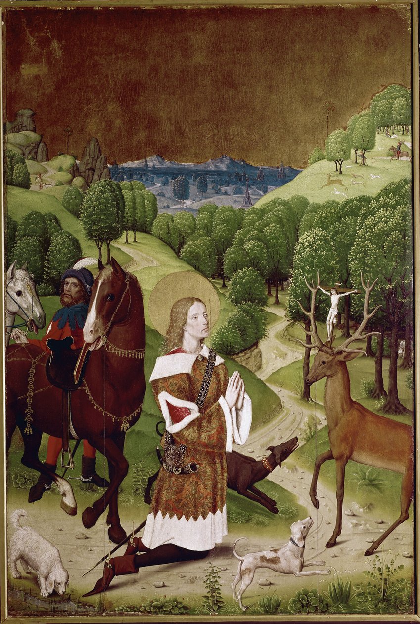 St Hubert konvertering (olie på panel af (active c.1463 c.1490) Master of Wilten