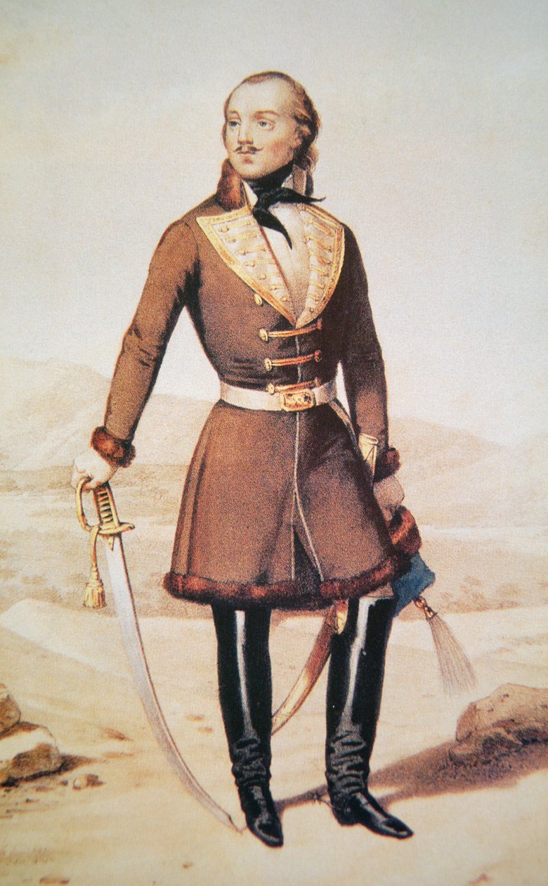 Grev Casimir Pulaski (farve litho) af (after) American School