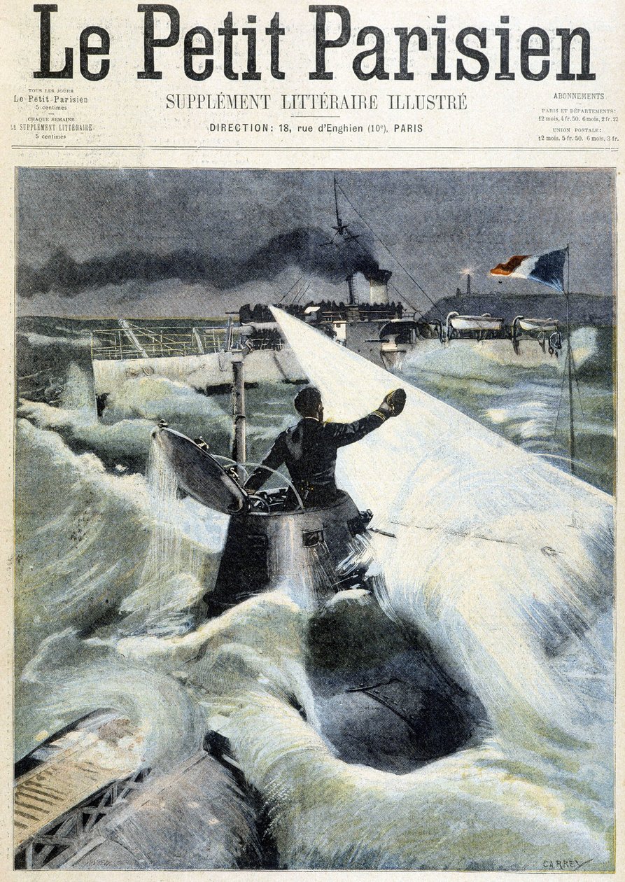 Oplevelse af ubåden "" Le Morse"" - i "" Le Petit Parisien"" fra 11/08/1901 af (after) Carrey