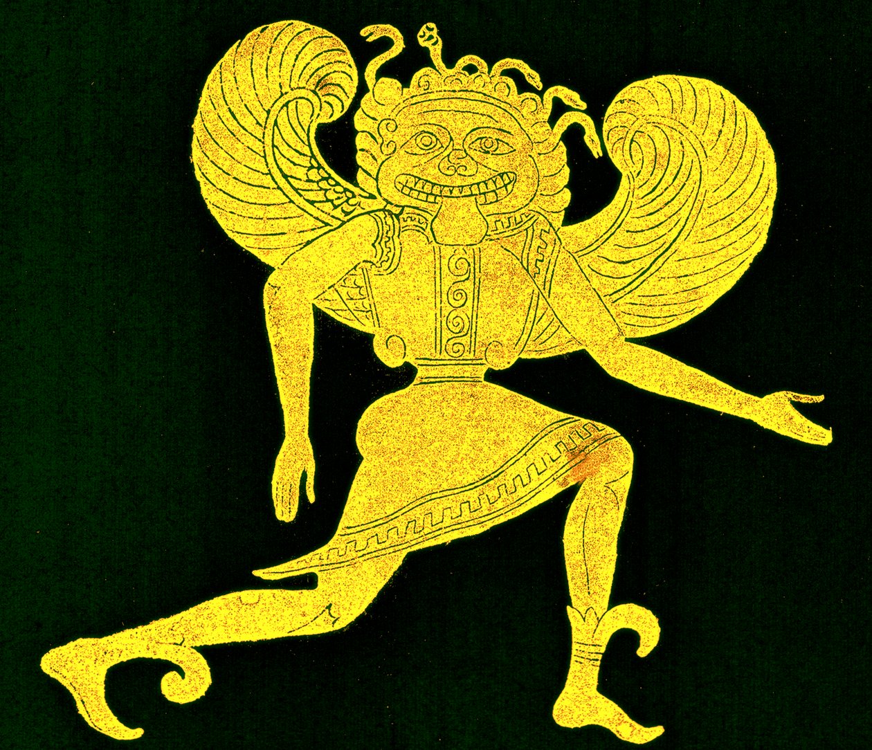 Etruskisk gorgon, fra Campana-museet, illustration fra 